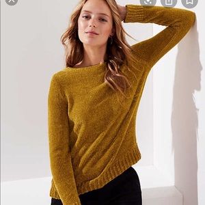 LOFT gold chenille sweater medium
